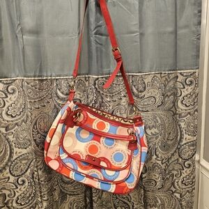 Coach Multicolor Crossbody Bag with Red Accents